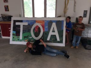 TOA sign at Camp TOA - Teton Outdoor Adventures in Tetonia, Idaho